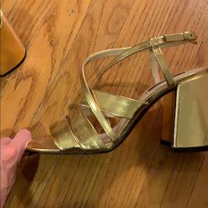 New with tags Zara gold sandals size 8